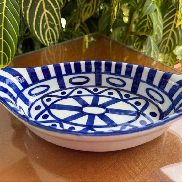 Dansk Blue and White Ceramic Oval Dish - Picture 7 of 9